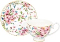 Чашка с блюдцем Elan Gallery Яблоневый цвет на белом 420418