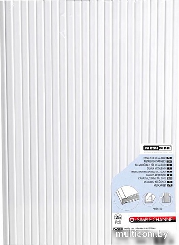Металлический канал для переплета OPUS O.Simple Channel 304x5 мм OSC05BIA30425 (25 шт, белый)