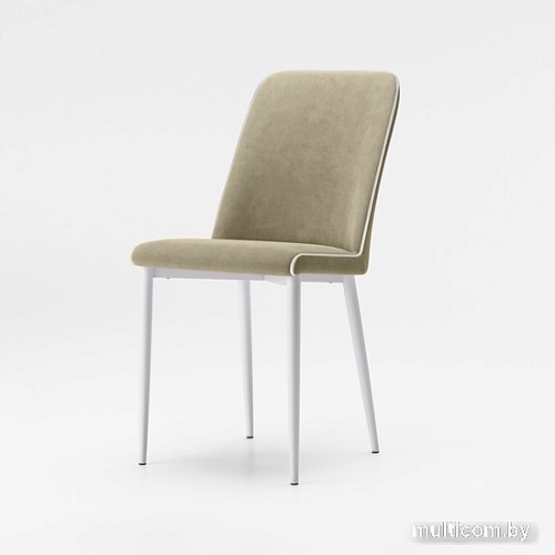 Стул Табурет Софт Бренди (37 Beige/кант белый/белый каркас)