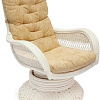 Кресло-качалка TetChair Andrea Relax Medium с подушкой (белый/рубчик кремовый)