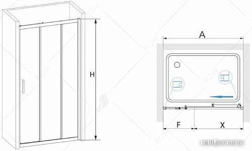 Душевая дверь RGW PA-13 160 (хром/прозрачное стекло)