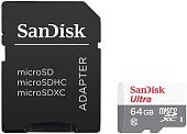 Карта памяти SanDisk Ultra SDSQUNR-064G-GN3MA microSDXC 64GB (с адаптером)