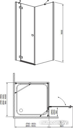 Душевой уголок Radaway Almatea KDJ (120 x 90) (32144-01-01NR)