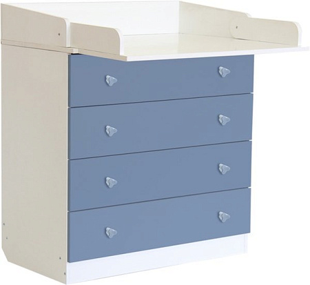 Детский комод Polini Kids Simple 1580 (белый/синий)