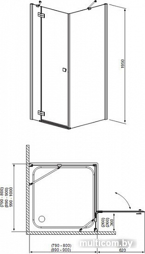 Душевой уголок Radaway Almatea KDJ (120 x 90) (32144-01-01NR)