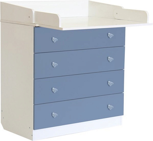 Детский комод Polini Kids Simple 1580 (белый/синий)