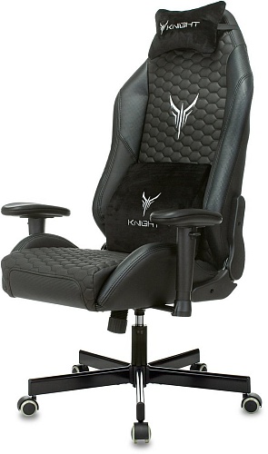 Игровое (геймерское) кресло Бюрократ Knight Neon (черный экокожа)