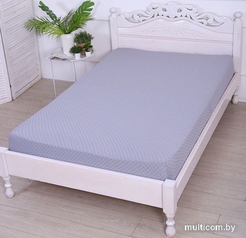 Постельное белье Luxsonia Трикотаж на резинке 80x200 1361 (клетка серый)