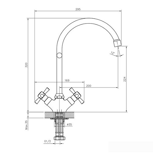 Смеситель Decoroom DR51028 (белый/хром)