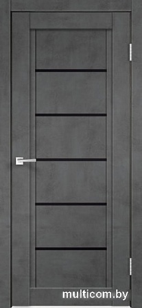 Межкомнатная дверь Velldoris Next 1 80x200 (муар темно-серый, лакобель черный)