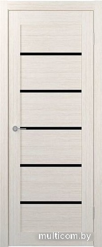 Межкомнатная дверь Юркас Stark ST1 ДО 80x200 (бьянко, стекло lacobel черный лак)