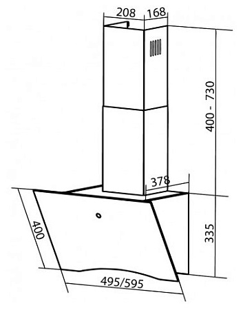 Каминная вытяжка DACH CAROLINA 60 White