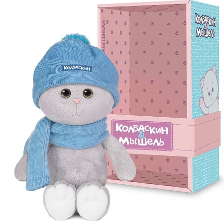 Классическая игрушка Колбаскин & Мышель Колбаскин в голубой шапочке и шарфике MT-MRT-КМ-0320242-20