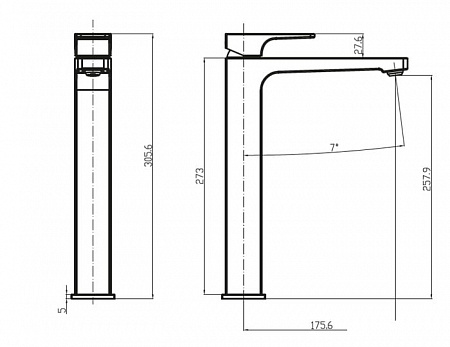 Смеситель Villeroy & Boch Architectura Square TVW125002000