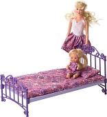 Мебель для кукольного домика Огонек Кроватка с постельным бельем С-1425
