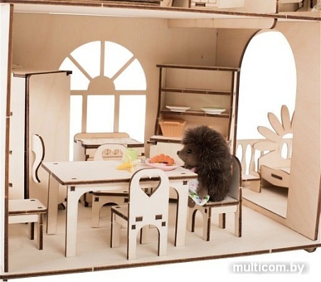 Кукольный домик ХэппиДом Коттедж с пристройкой Premium HK-D011 (с мебелью)
