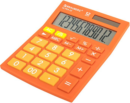 Бухгалтерский калькулятор BRAUBERG Ultra 12-RG 250495 (оранжевый)