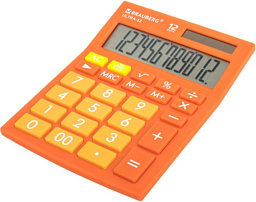 Бухгалтерский калькулятор BRAUBERG Ultra 12-RG 250495 (оранжевый)