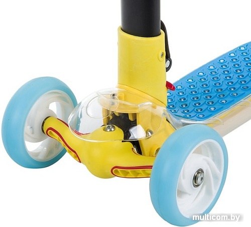 Самокат Novatrack Pro+ 2019 125T.RAINBOW.BL9 (синий/желтый)