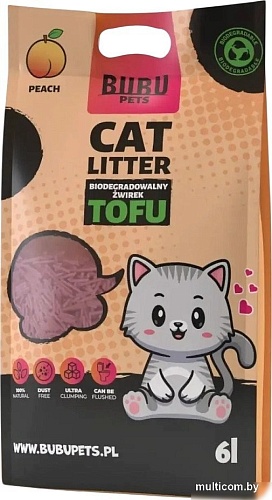 Bubu Pets Tofu Peach (2.5 кг/6 л)