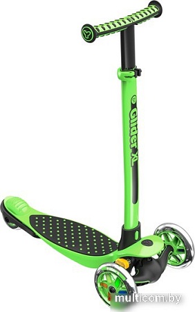 Трехколесный самокат Yvolution Glider XL (черно-зеленый)