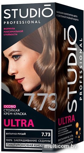 Крем-краска для волос Studio Professional ULTRA 7.73 Янтарно-русый