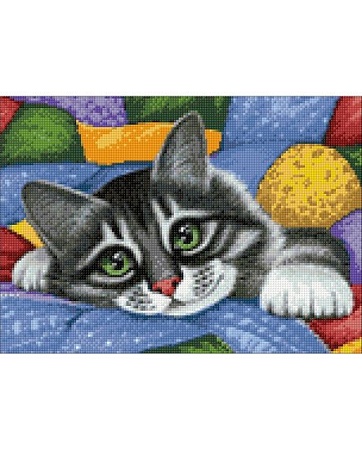 Алмазная мозаика Wizardi Красочное лоскутное 2WD2420