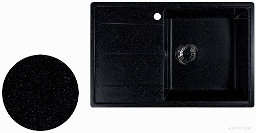 Кухонная мойка Marblan Magnum R (черный, с сифоном)