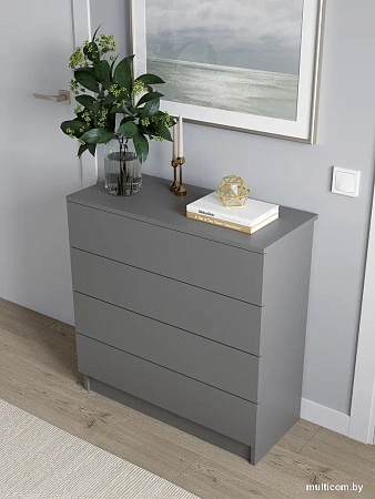 Комод Горизонт Нео 760 4 ящика (серый графит)