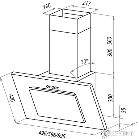 Кухонная вытяжка MAUNFELD Tower Light 60 (черный)