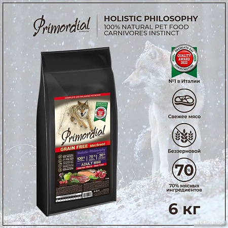 Сухой корм для собак Primordial Dog Mini Adult Trout & Duck 6 кг