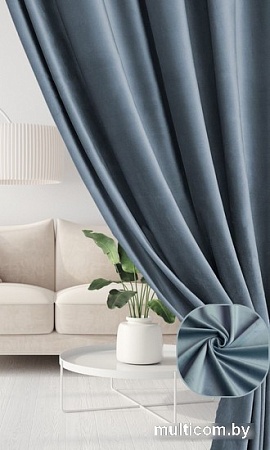 Комплект штор Soft Lines Бархат 9137-А27 1.8x2.5 м (голубой, 2 шт)