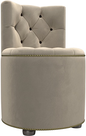 Пуфик Лига диванов Саваж (микровельвет, бежевый/коричневый)