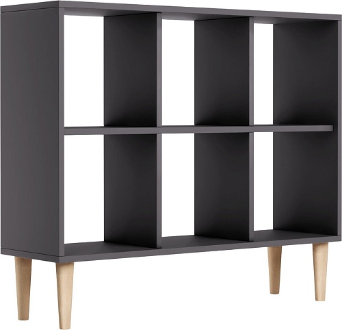 Стеллаж MONOFIX Одос Горизонтальный 6 секций (графит)