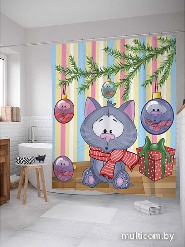 Шторка-занавеска для ванны JoyArty Отражение в украшениях sc_19392