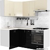 Готовая кухня S-Company Клео глоcс 1.2x1.9 левая (черный глянец/ваниль глянец)