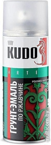 Эмаль Kudo По ржавчине RAL 3020 520 мл (красный)