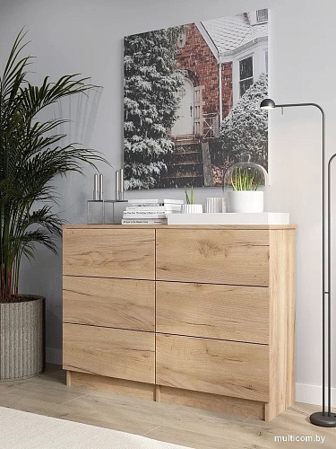 Комод Горизонт Нео 1050 6 ящиков (дуб золотой крафт)