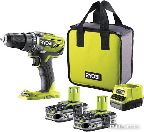 Дрель-шуруповерт Ryobi R18DD3-115S 5133005301 (с 1-им АКБ 1.5 Ач, сумка)