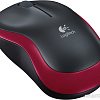 Мышь Logitech M185 (черный/красный)