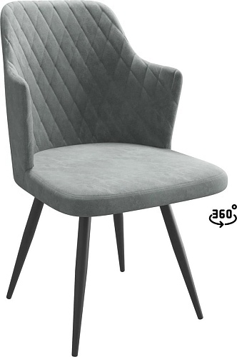 Стул Мамадома Freddy-R1 360 (k10 Антрацит замша Lux/черный)