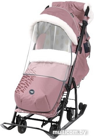 Санки-коляска Nika НД7-5К/2 (шишка, пыльно-розовый)