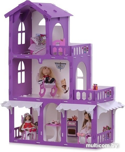 Krasatoys Дом Николь с мебелью 000287 (белый/сиреневый)