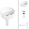 Умывальник Lauter 21499-31 + клапан 21190W + сифон 21635W (белый матовый)