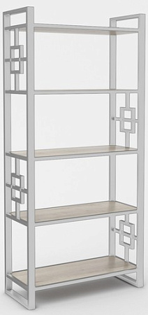 Стеллаж Hype Mebel Квадро 80x200 (белый/древесина белая)