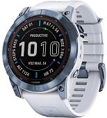 Умные часы Garmin Fenix 7X Sapphire Solar 51 мм (голубой минерал/белый камень)