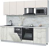 Готовая кухня Интерлиния Мила Лайт 2.45-ПМ4 (персидский жемчуг/дуб белый/серый каспий)