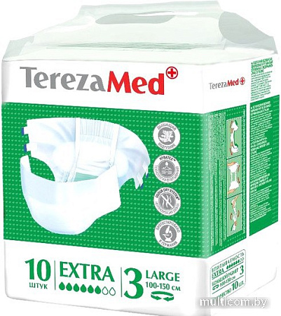Подгузники для взрослых Tereza Med Extra L (10 шт)