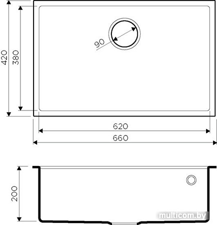 Кухонная мойка Omoikiri Tedori 66-U-BL (черный)