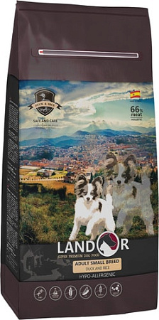 Сухой корм для собак Landor Adult Small Breed Duck with Rice 3 кг